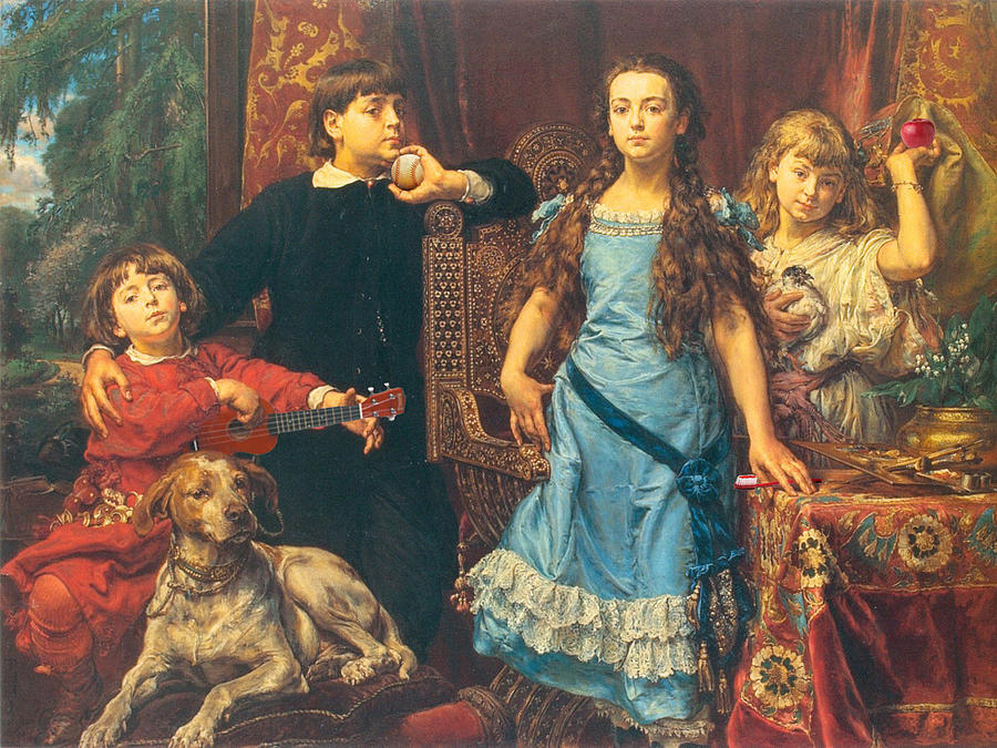 Portrait of the Artists Four Children 1879 Digital Art by Jan Matejko