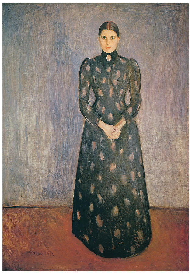 Edvard Munch Painting - Portrait of the Artists Sister Inger by Edvard Munch