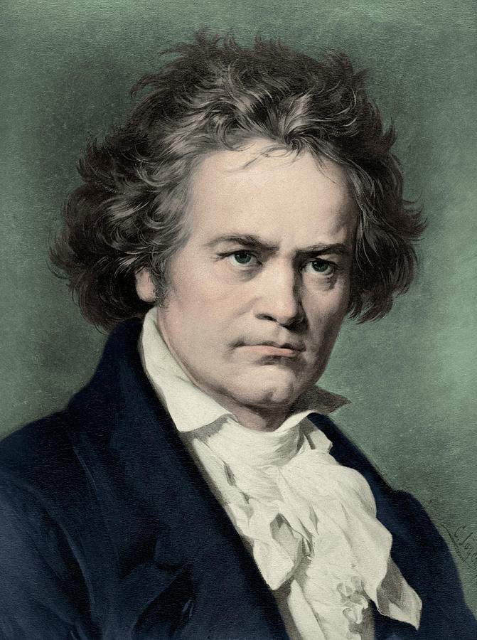 Portrait Of The Composer Beethoven Photograph by English School