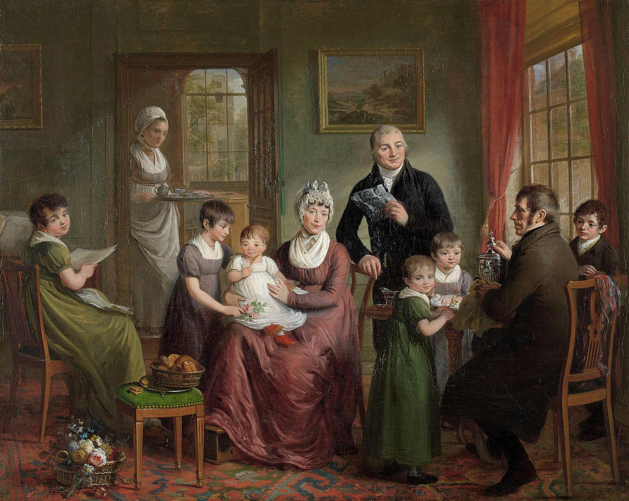 Portrait Drawing - Portrait Of The Family Of Adriaan Bonebakker With Dirk L by Litz Collection