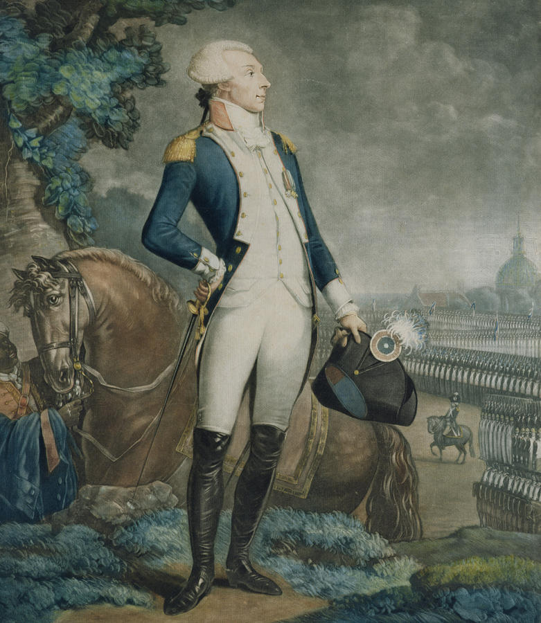 Portrait of the Marquis de La Fayette Painting by Philibert-Louis Debucourt