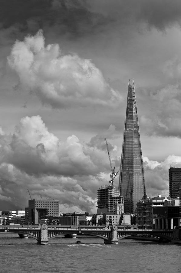 Portrait of the Shard black and white version Photograph by Gary Eason