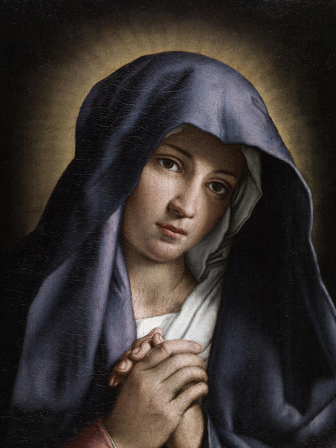 Madonna Painting - Portrait of the Young Virgin Mary by Giovanni Battista Salvi da Sassoferrato