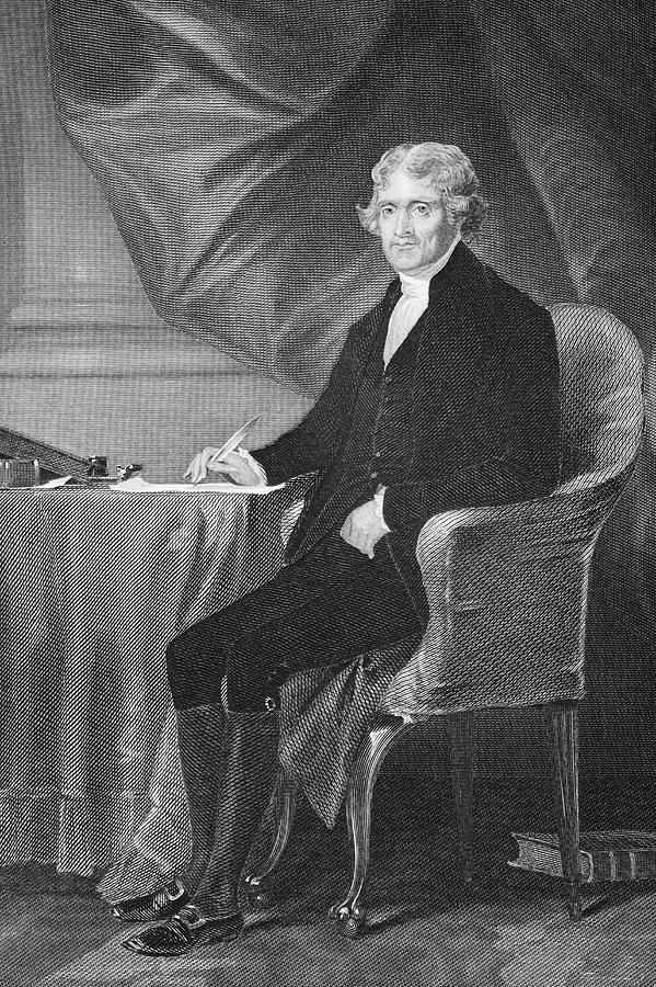 Thomas Jefferson Drawing - Portrait of Thomas Jefferson by Alonzo Chappel
