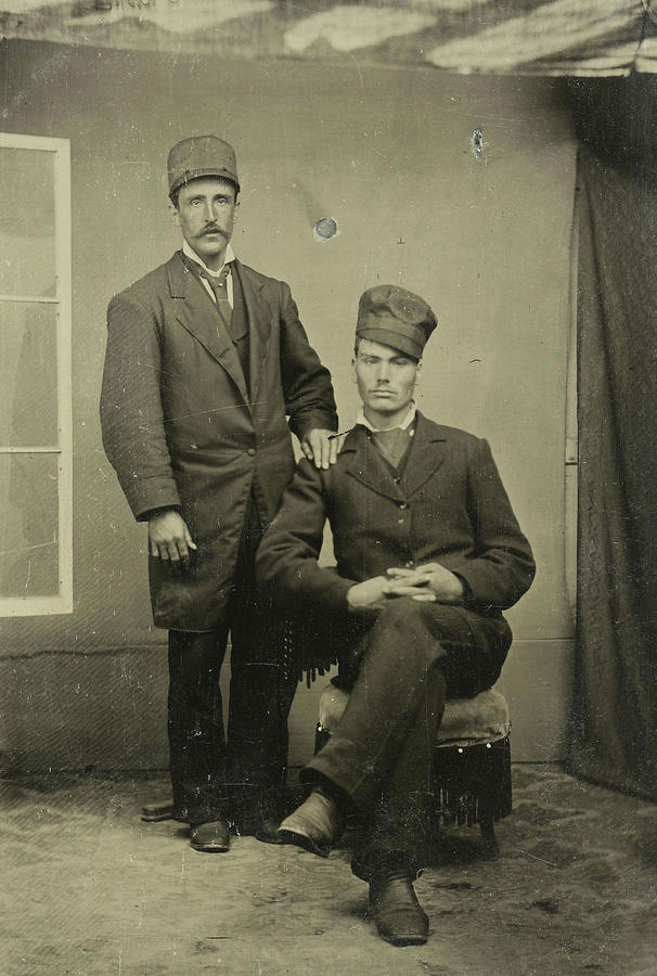 Portrait Of Two Men In A Studio For A Painted Backdrop Painting by ...