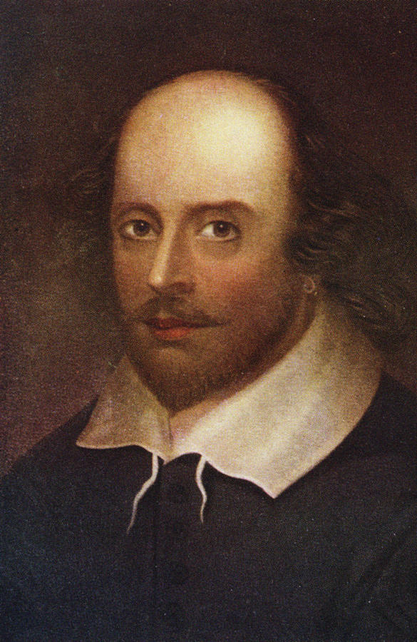 Male Photograph - Portrait Of William Shakespeare 1564-1616 Colour Litho by English School