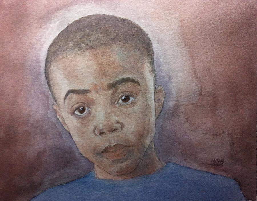 Portrait of Young Boy Painting by Nigel Wynter | Fine Art America