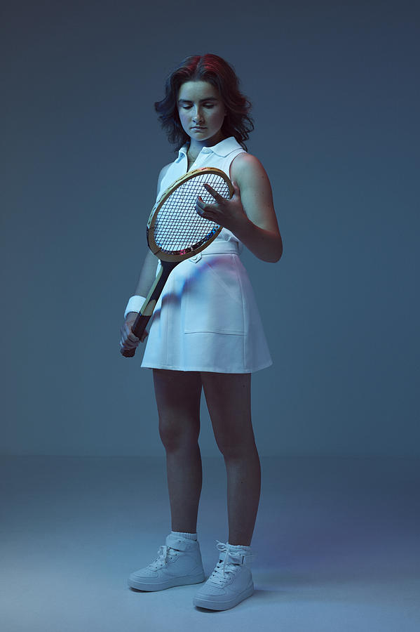 Portrait of young female tennis champion Photograph by Klaus Vedfelt
