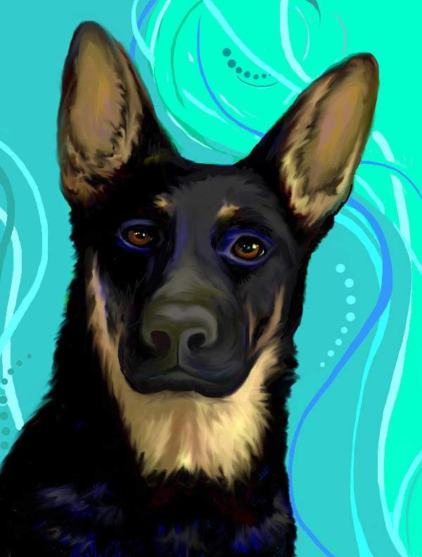 Portrait of a German Shepherd Dog Digital Art by Karon Melillo DeVega