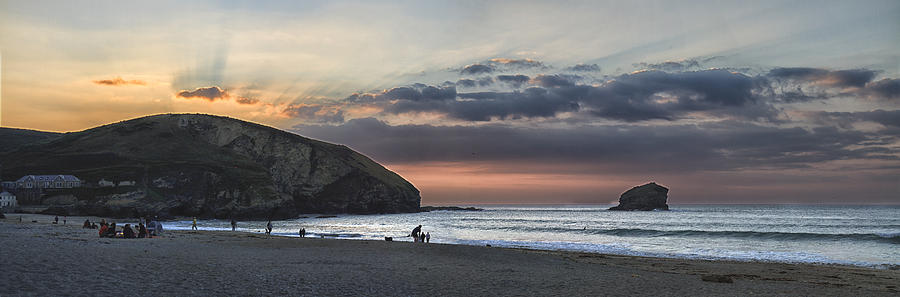 Portreath Bay Panorama Photograph by Shirley Mitchell