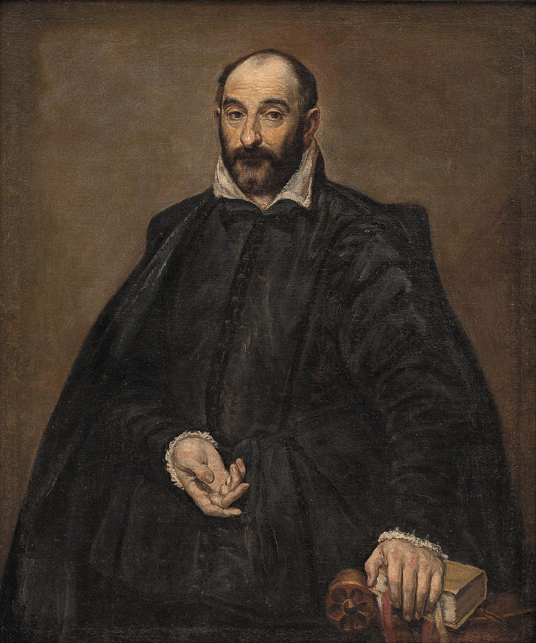 El Greco Painting - Portret van een man by Celestial Images