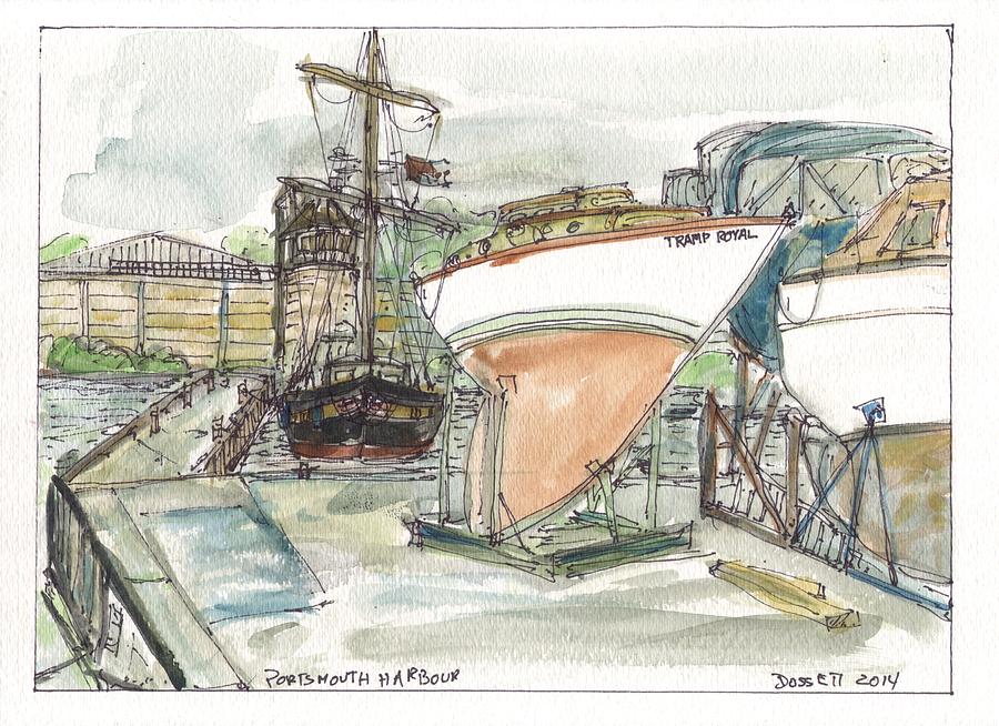 Portsmouth Harbour Painting by David Dossett