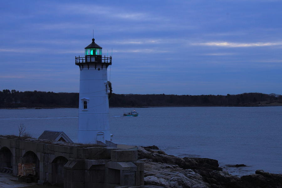 Portsmouth Lighthouse First Boat Photograph by John Burk - Pixels