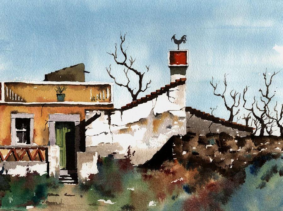 PORTUGAL  Abandoned nr  Loule Painting by Val Byrne