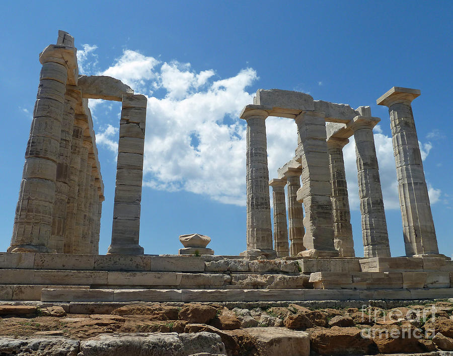 Poseidens Temple Greece 1 Photograph by Cheryl Del Toro