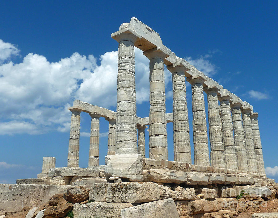 Poseidons Temple Greece 2 Photograph by Cheryl Del Toro