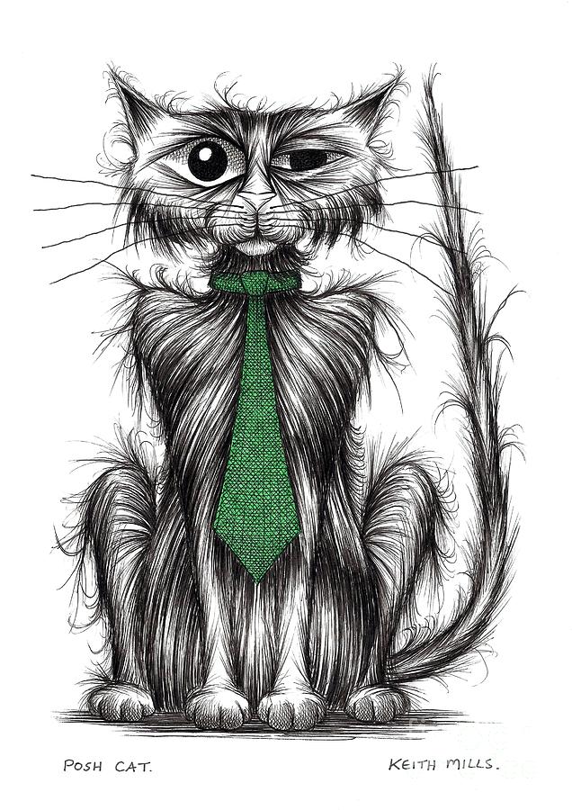 Posh cat Drawing by Keith Mills