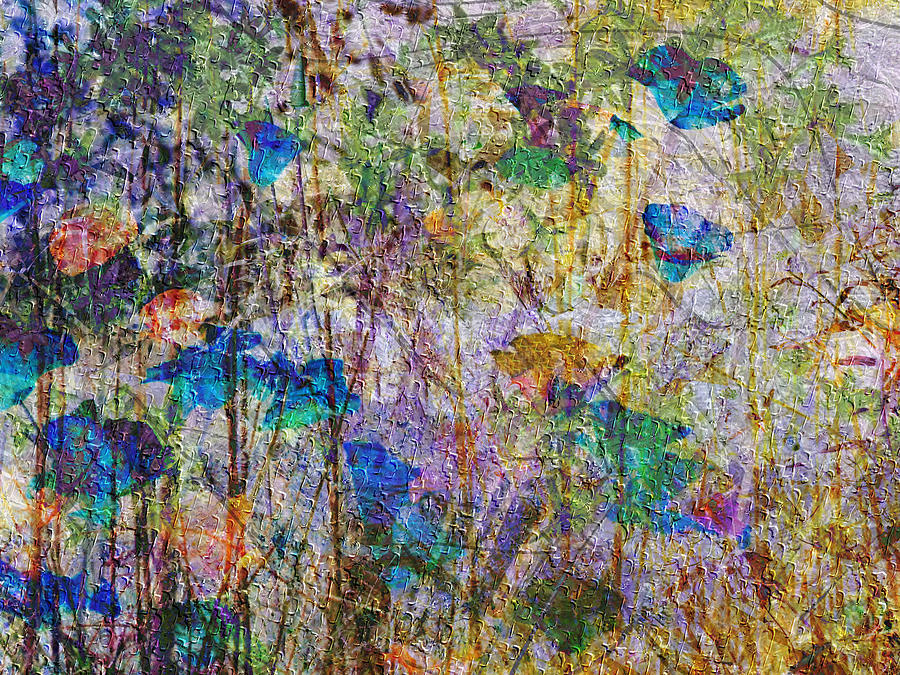 Posies in the Grass Mixed Media by Kiki Art