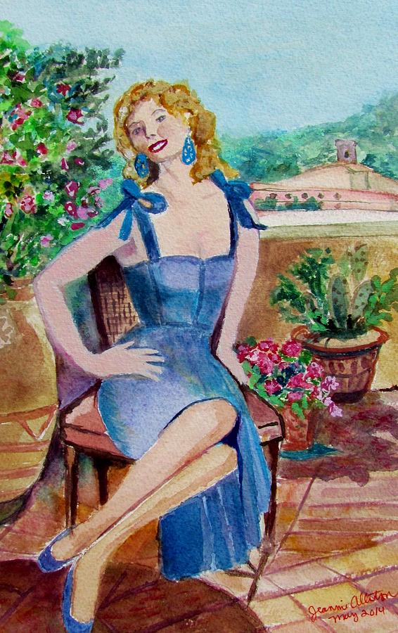 Posing on the Balcony Painting by Jeannie Allerton