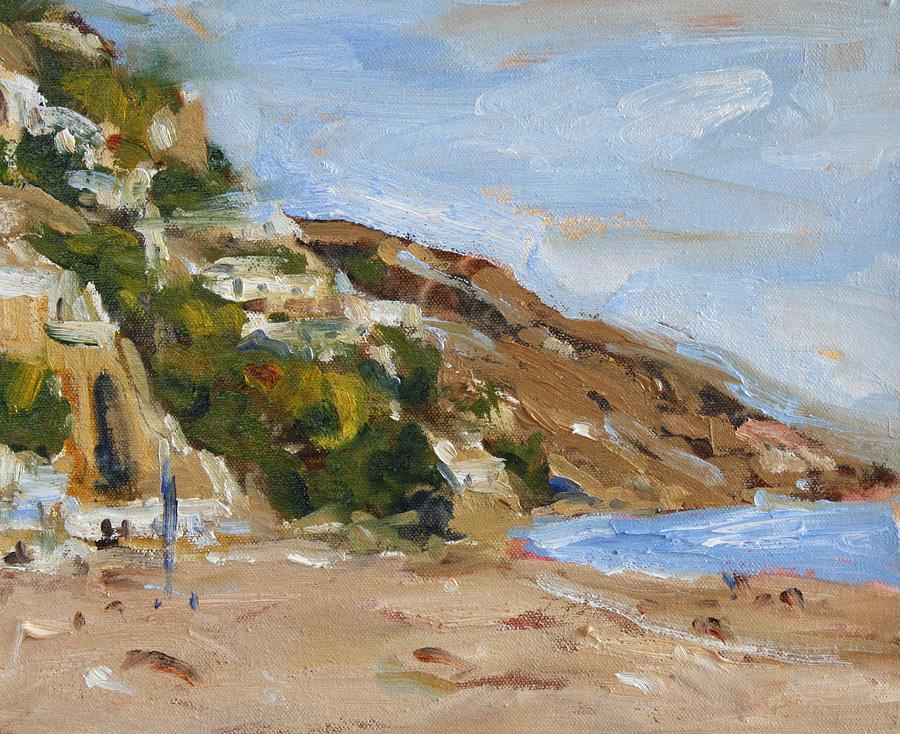 Italian Landscape Painting - Positano Beach by Owen Hunt