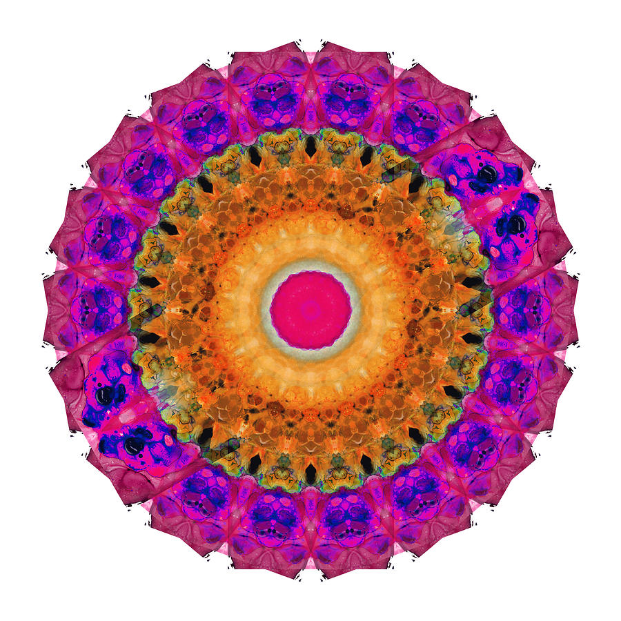 Flower Painting - Positive Energy 2 - Mandala Art By Sharon Cummings by Sharon Cummings