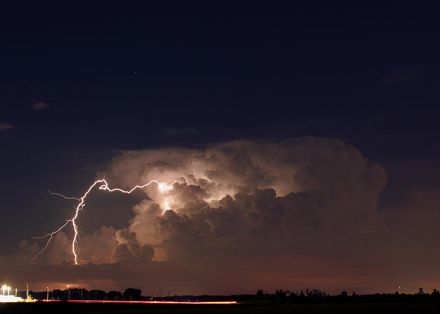 Lightning Photograph - Positively Striking by Matt Merritt