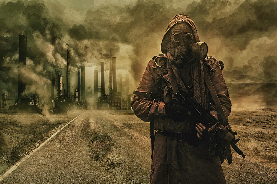 Post Apocalypse Survivor Wearing A Gas Mask Wall Art, Canvas Prints, Framed  Prints, Wall Peels
