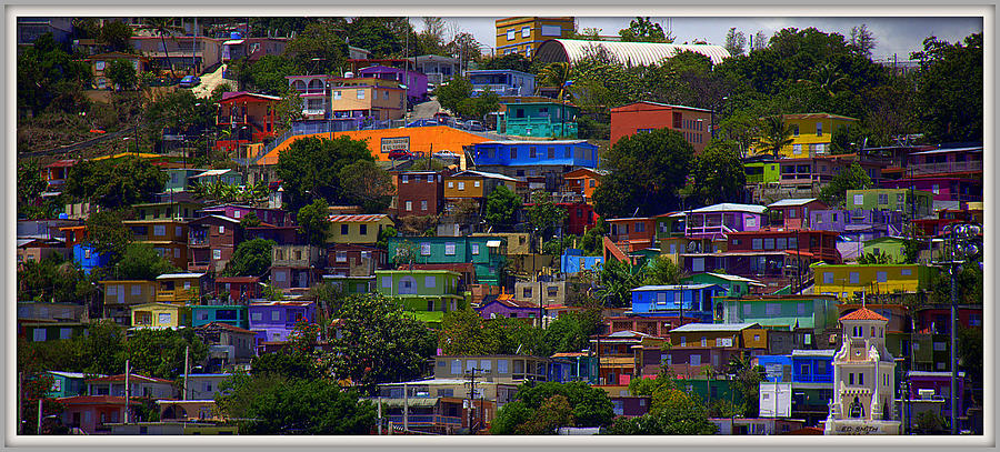 Post Cards From Puerto Rico XIII   Yauco City Of Color Photograph by Edward Smith