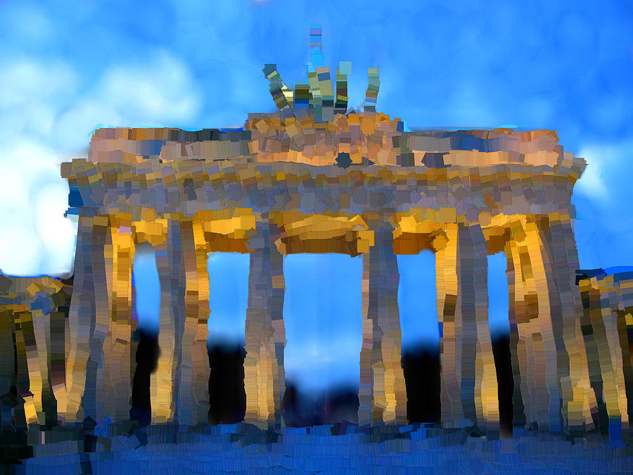 Post-it Art Berlin Brandenburg Gate Painting by Bruce Nutting