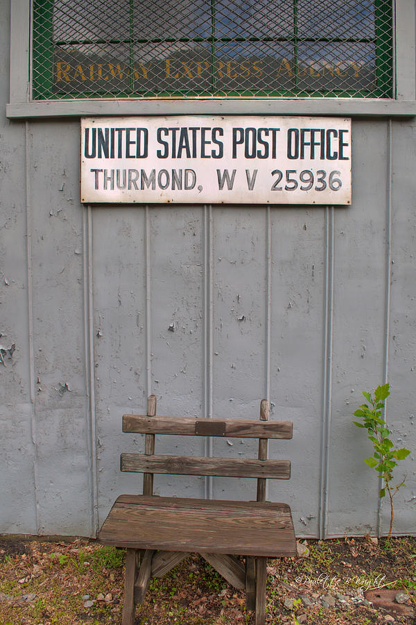 Landmark Photograph - Post Office Bench by Paulette B Wright