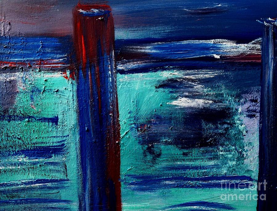 Post On The Beach Painting by James and Donna Daugherty