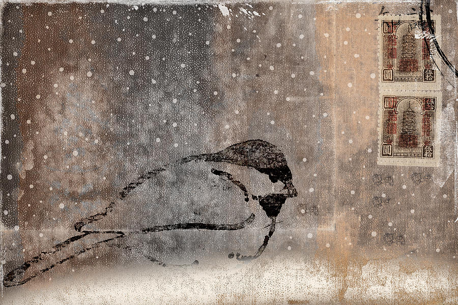 Post Card Photograph - Postcard Chickadee in the Snow by Carol Leigh