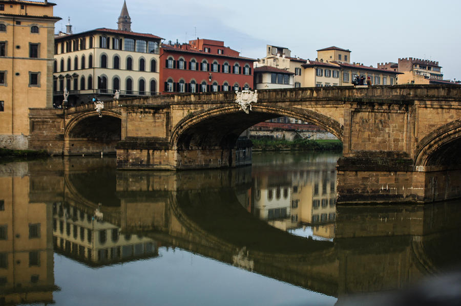 Postcard from Florence - Arno River and Ponte Santa Trinita  Photograph by Georgia Mizuleva