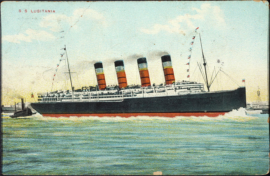 Postcard Lusitania, 1915 Drawing by Granger