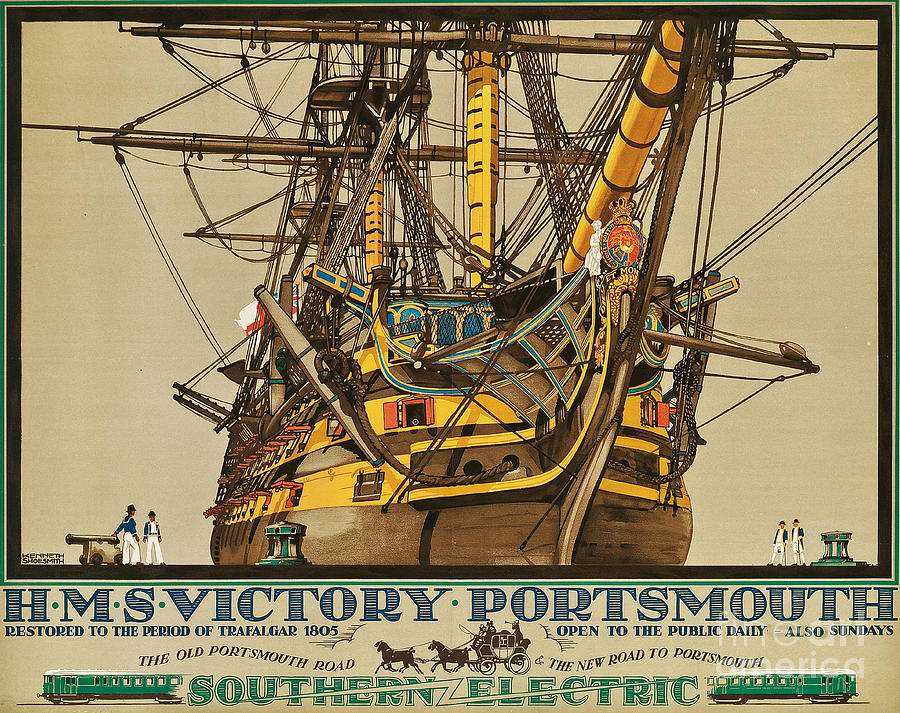 Poster Advertising Southern Electric Railways Painting by Kenneth Shoesmith