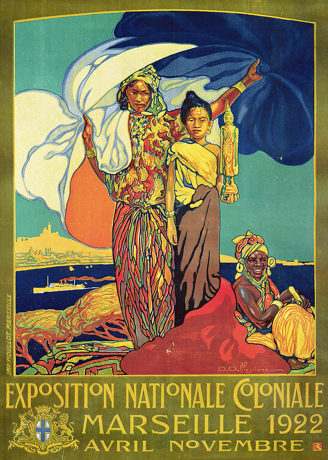 Poster Advertising The Exposition Nationale Coloniale, Marseille, April To November 1922 Colour Photograph by David Dellepiane