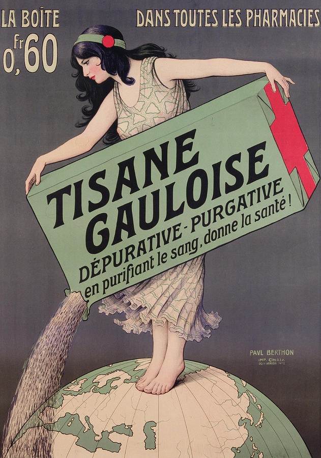 Tea Painting - Poster Advertising Tisane Gauloise by Paul Berthon