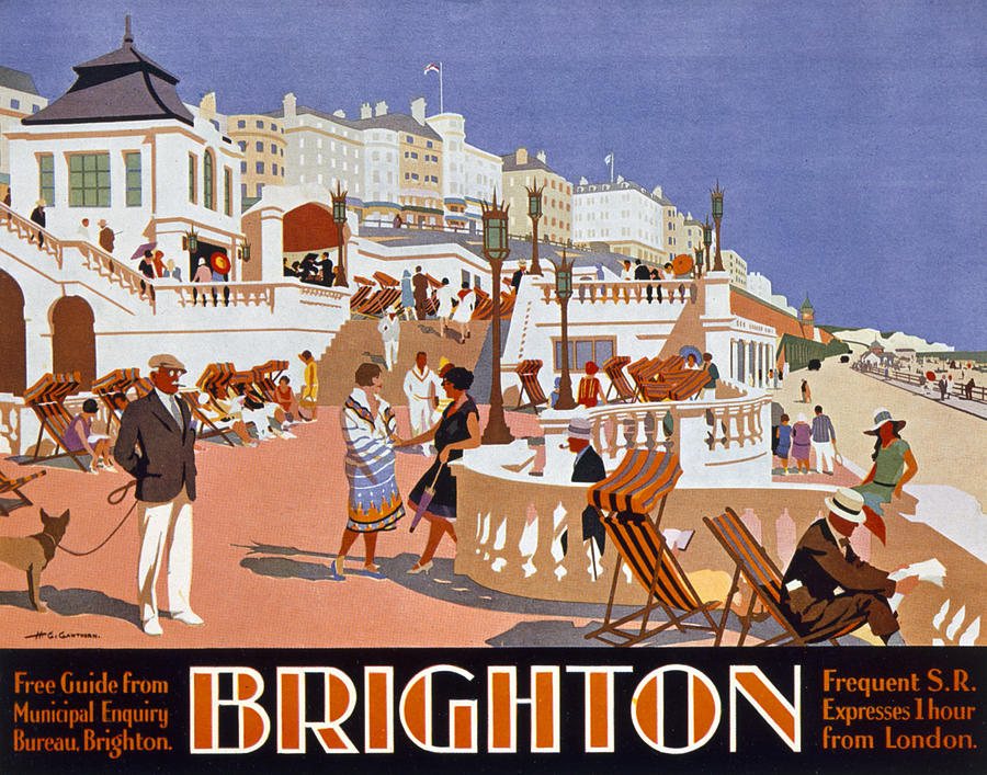 Poster Advertising Travel To Brighton Drawing by Henry George Gawthorn