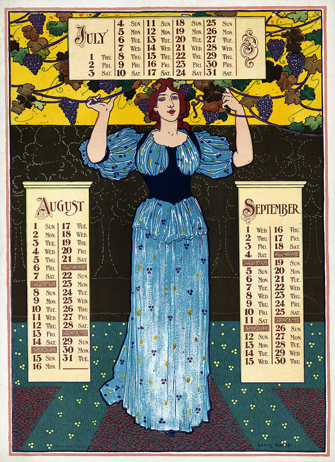 Poster Calendar, 1896 Painting by Granger  Fine Art America