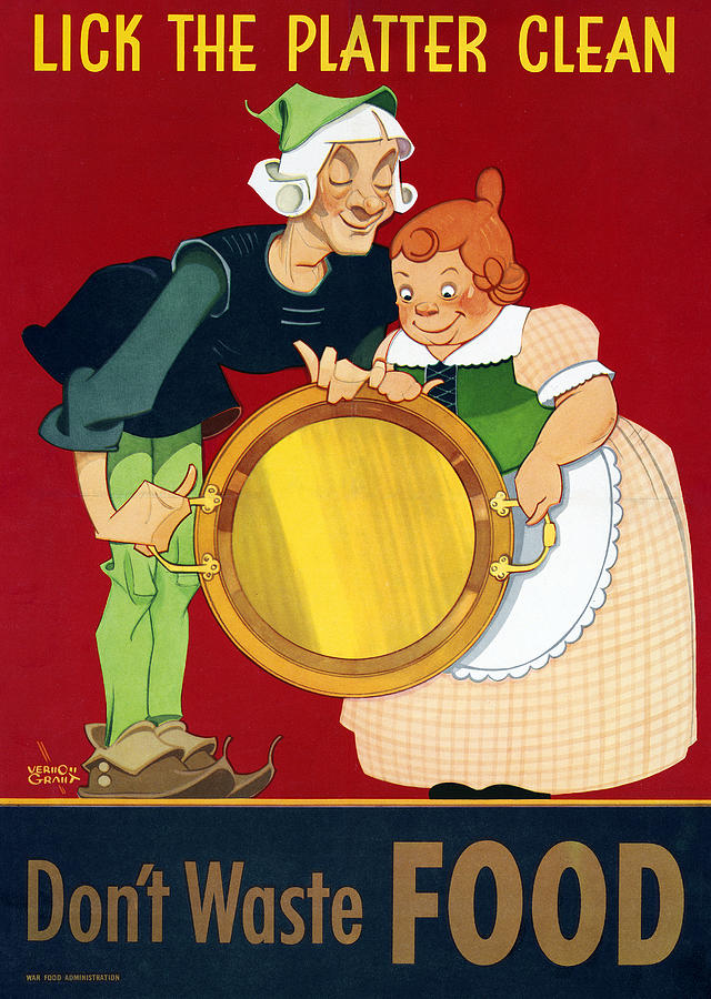 Poster Food Waste, 1944 Painting by Granger