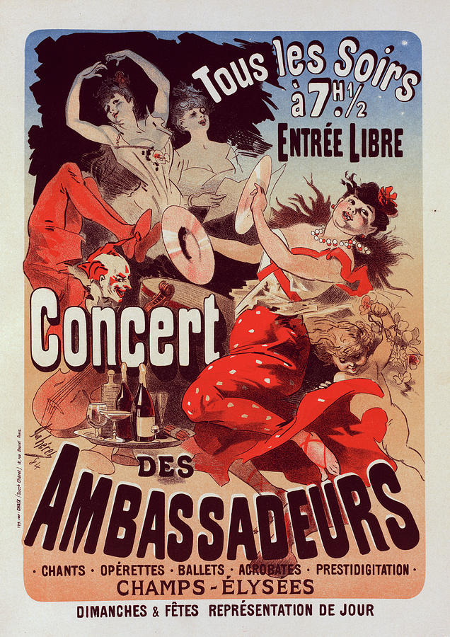Paris Painting - Poster For Concert Des Ambassadeurs. Chéret by Liszt Collection