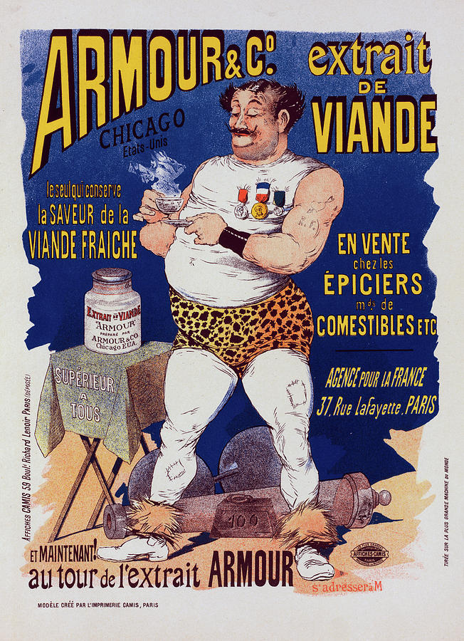 Sign Drawing - Poster For L Extrait De Viande Armour by Liszt Collection