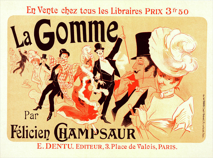 Sign Painting - Poster For La Gomme. Novel By By Felicien Champsaur by Liszt Collection