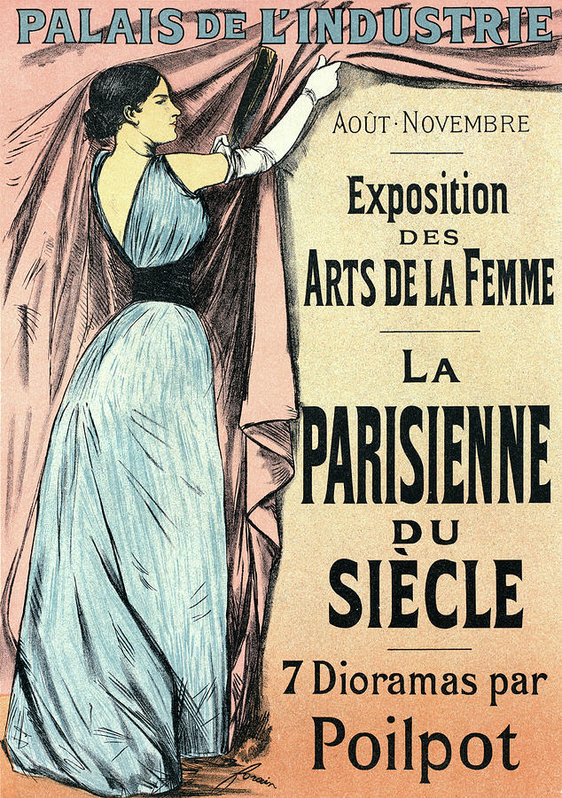Sign Painting - Poster For Lexposition Des Arts De La Femme Sept Dioramas by Liszt Collection