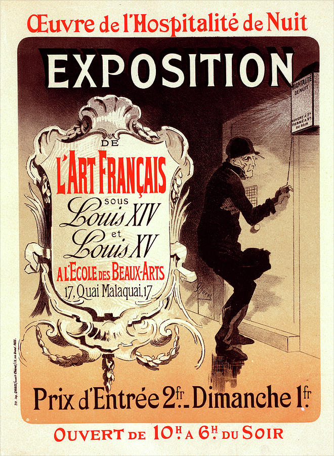 Paris Painting - Poster For Loeuvre De Lhospitalité De Nuit by Liszt Collection