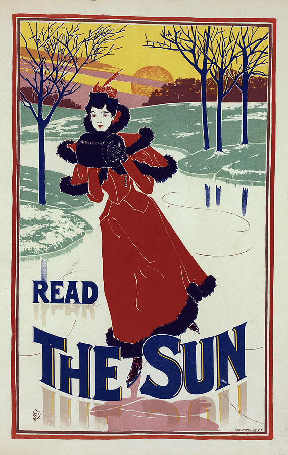 Landscape Drawing - Poster For The Journal The Sun by Liszt Collection