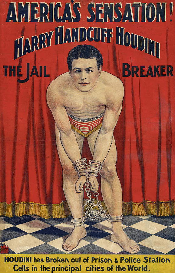 Poster Houdini, C1903 Painting by Granger