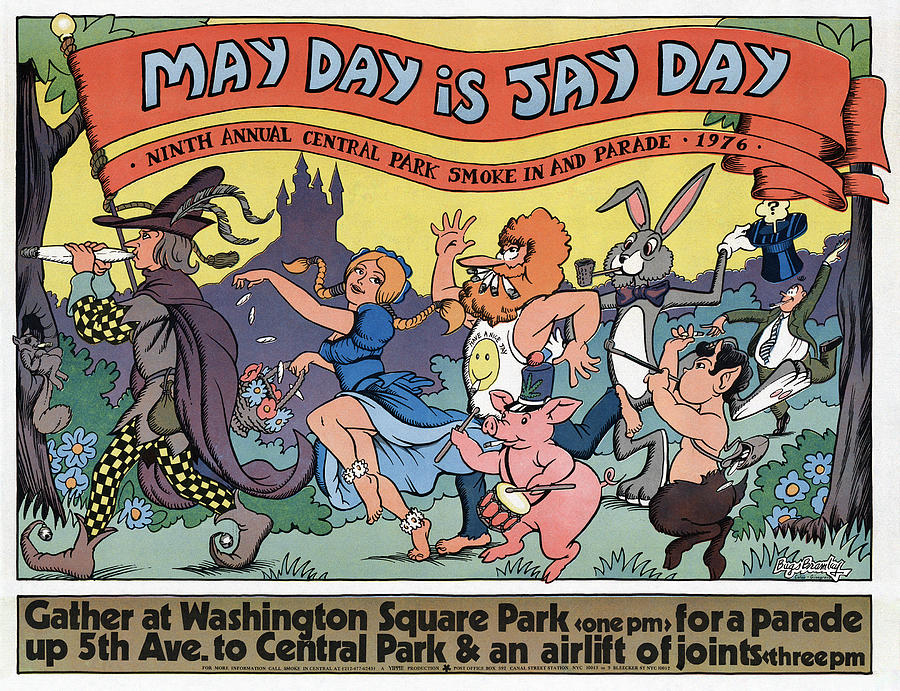 Central Park Drawing - Poster Marijuana, 1976 by Granger
