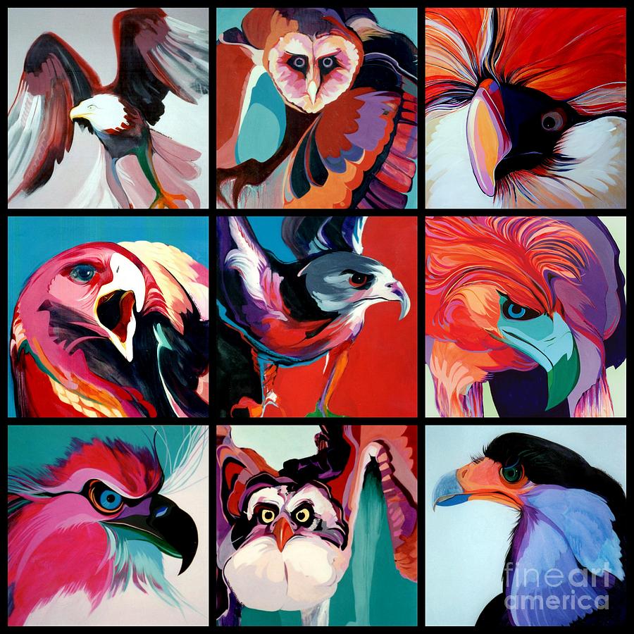 Bird Painting - Poster Of Predators by Marlene Burns