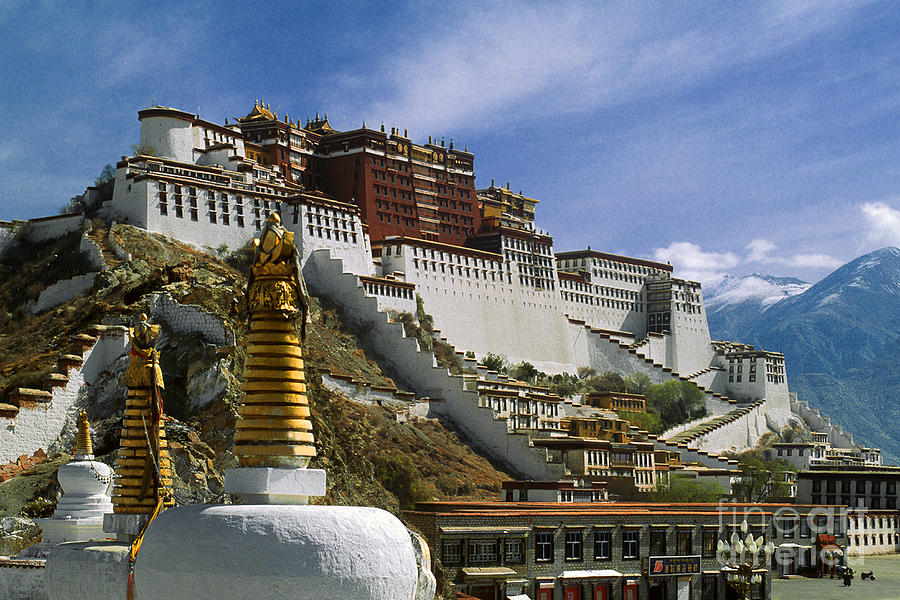 Potala and Stupas - Lhasa Photograph by Craig Lovell